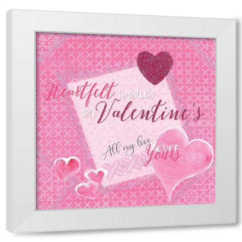 Heartfelt Wishes White Modern Wood Framed Art Print by Lee C
