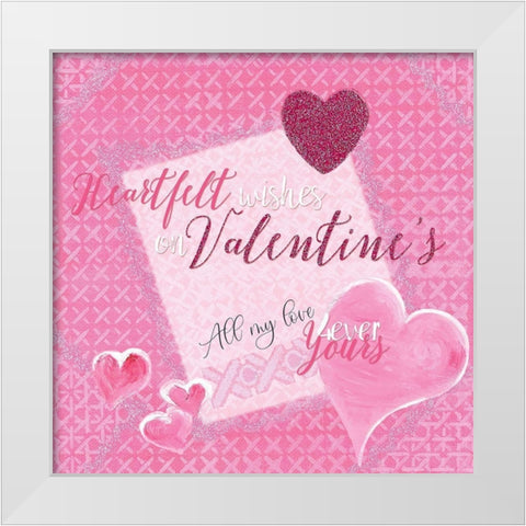 Heartfelt Wishes White Modern Wood Framed Art Print by Lee C