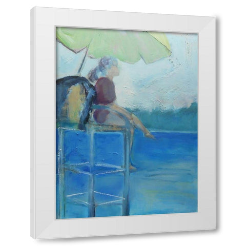 At the Lake White Modern Wood Framed Art Print by Marie, Susanne