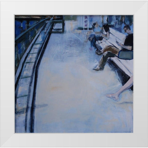 Ferry Crossing White Modern Wood Framed Art Print by Marie, Susanne