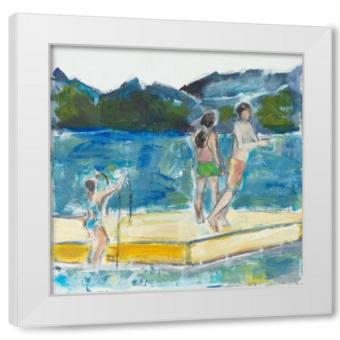 Floating Dock White Modern Wood Framed Art Print by Marie, Susanne