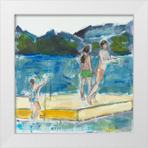 Floating Dock White Modern Wood Framed Art Print by Marie, Susanne