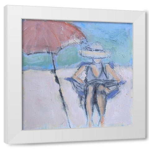 Sunbather White Modern Wood Framed Art Print by Marie, Susanne