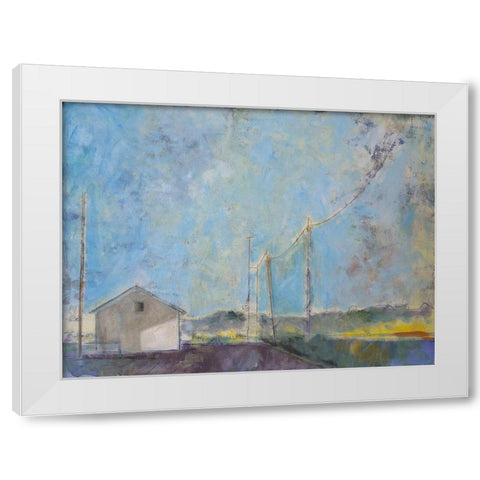 Blue Skies White Modern Wood Framed Art Print by Marie, Susanne