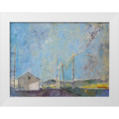 Blue Skies White Modern Wood Framed Art Print by Marie, Susanne