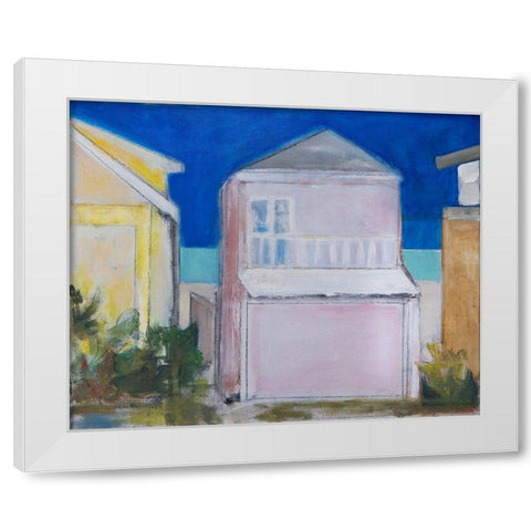Coastal Streets White Modern Wood Framed Art Print by Marie, Susanne
