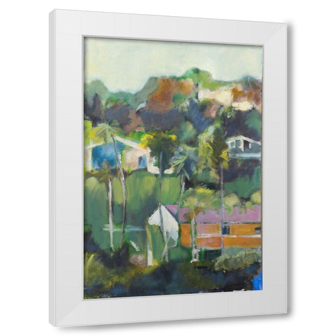 Home Away White Modern Wood Framed Art Print by Marie, Susanne