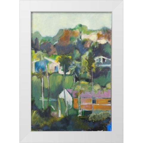 Home Away White Modern Wood Framed Art Print by Marie, Susanne