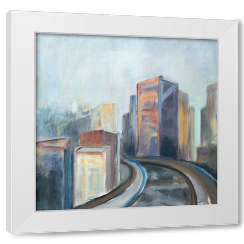 Over the Tracks White Modern Wood Framed Art Print by Marie, Susanne