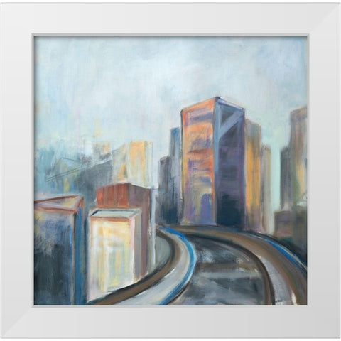 Over the Tracks White Modern Wood Framed Art Print by Marie, Susanne