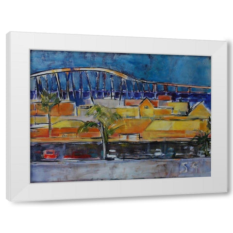 Under the Bridge White Modern Wood Framed Art Print by Marie, Susanne