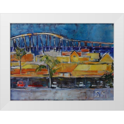 Under the Bridge White Modern Wood Framed Art Print by Marie, Susanne