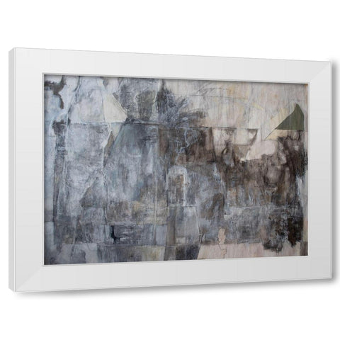 Blackened Grey White Modern Wood Framed Art Print by Marie, Susanne