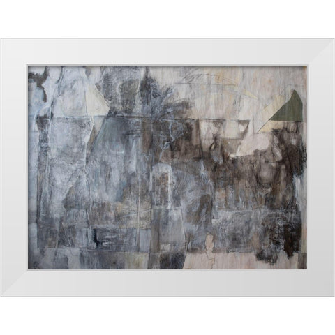 Blackened Grey White Modern Wood Framed Art Print by Marie, Susanne