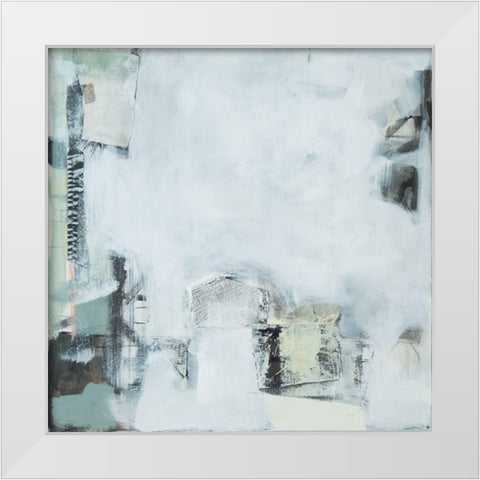 Shades of Grey White Modern Wood Framed Art Print by Marie, Susanne