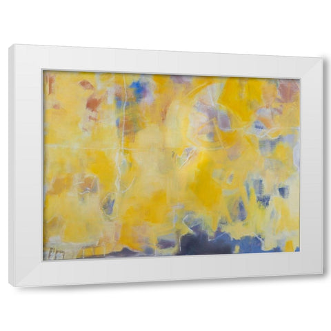 Soft Yellows White Modern Wood Framed Art Print by Marie, Susanne