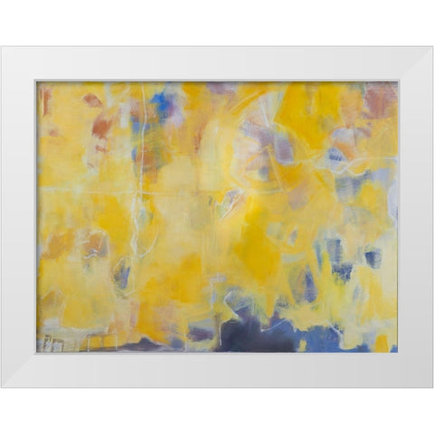 Soft Yellows White Modern Wood Framed Art Print by Marie, Susanne