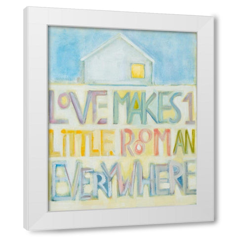 Love Makes White Modern Wood Framed Art Print by Marie, Susanne