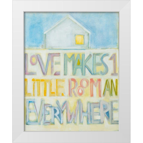 Love Makes White Modern Wood Framed Art Print by Marie, Susanne