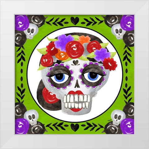 Day of the Dead I White Modern Wood Framed Art Print by Reed, Tara
