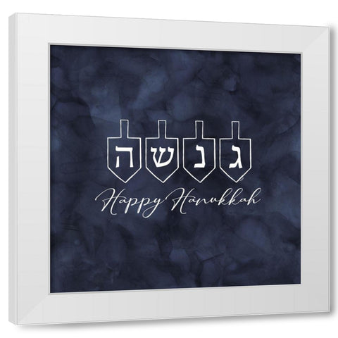 Hanukkah Lights I-Dreidels White Modern Wood Framed Art Print by Reed, Tara