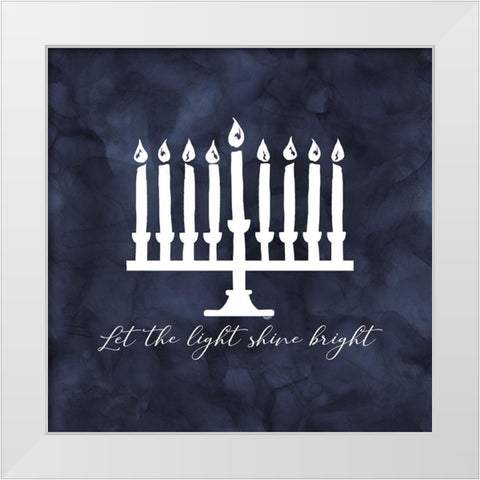 Hanukkah Lights III-Light Shine Bright White Modern Wood Framed Art Print by Reed, Tara
