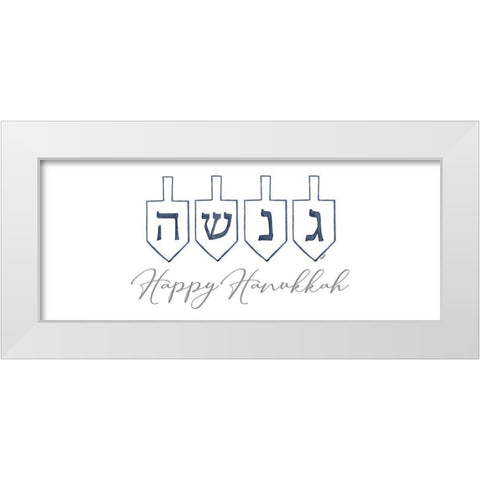 Hanukkah Lights panel I-Dreidels White Modern Wood Framed Art Print by Reed, Tara