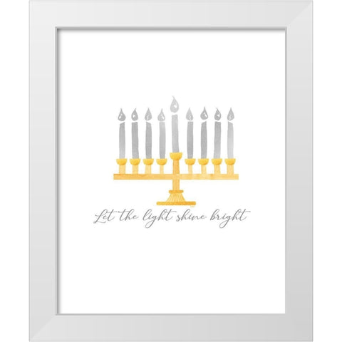 Hanukkah Lights portrait I-Light Shine Bright White Modern Wood Framed Art Print by Reed, Tara