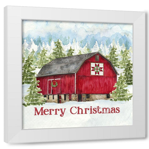 Christmas Barn III White Modern Wood Framed Art Print by Reed, Tara