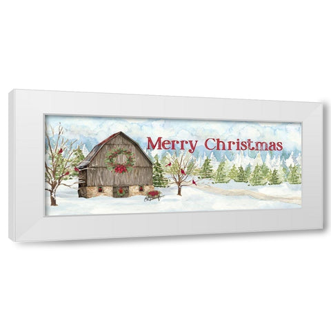 Christmas Barn panel I White Modern Wood Framed Art Print by Reed, Tara