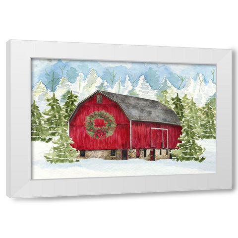 Christmas Barn landscape I White Modern Wood Framed Art Print by Reed, Tara