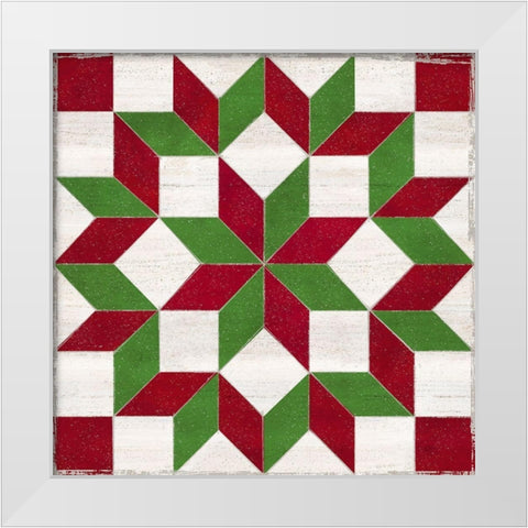 Christmas Quilt Block I White Modern Wood Framed Art Print by Reed, Tara