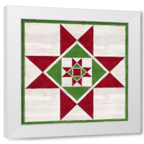 Christmas Quilt Block III White Modern Wood Framed Art Print by Reed, Tara