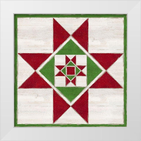 Christmas Quilt Block III White Modern Wood Framed Art Print by Reed, Tara