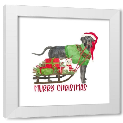 Dog Days of Christmas icon II-Merry Christmas White Modern Wood Framed Art Print by Reed, Tara