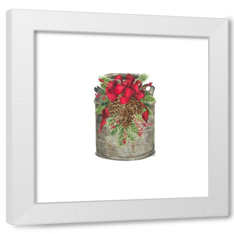 Home for the Holidays icon III-Milk Bucket White Modern Wood Framed Art Print by Reed, Tara
