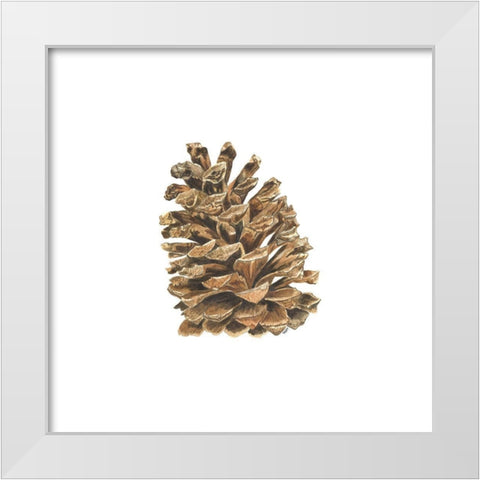 Home for the Holidays icon VIII-Pinecone 2 White Modern Wood Framed Art Print by Reed, Tara