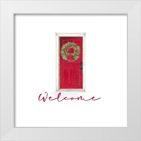 Home for the Holidays icon IX-Welcome White Modern Wood Framed Art Print by Reed, Tara