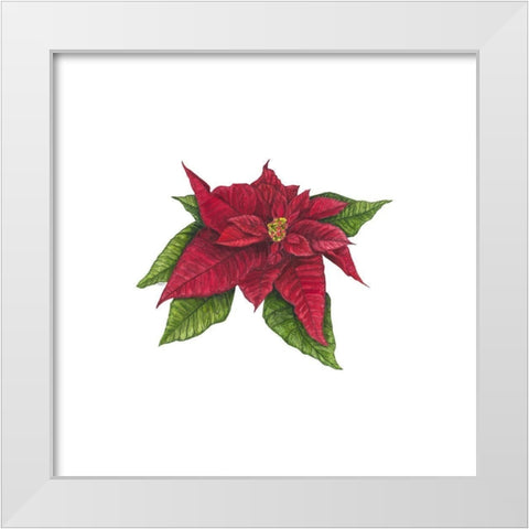 Home for the Holidays icon X-Poinsetta 1 White Modern Wood Framed Art Print by Reed, Tara