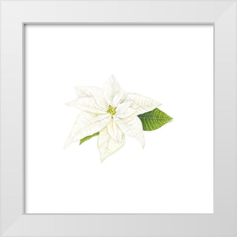 Home for the Holidays icon XIII-White Poinsetta 1 White Modern Wood Framed Art Print by Reed, Tara