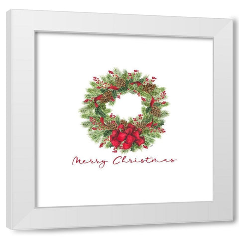 Home for the Holidays icon XV-Wreath White Modern Wood Framed Art Print by Reed, Tara