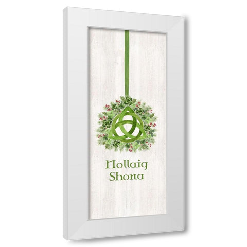 Irish Christmas vertical I-Celtic Knot White Modern Wood Framed Art Print by Reed, Tara