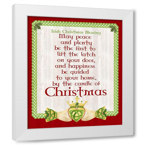 Irish Christmas portrait II-Christmas Blessing White Modern Wood Framed Art Print by Reed, Tara