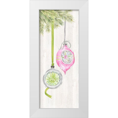Vintage Christmas vertical III White Modern Wood Framed Art Print by Reed, Tara