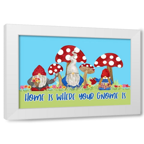 Gardening Gnomes landscape II-Home is White Modern Wood Framed Art Print by Reed, Tara