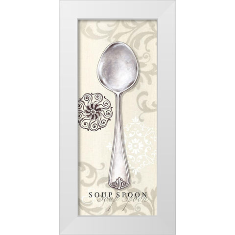 Soup Spoon White Modern Wood Framed Art Print by Coulter, Cynthia