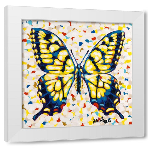 Pop Butterfly I White Modern Wood Framed Art Print by Augustine, Jodi