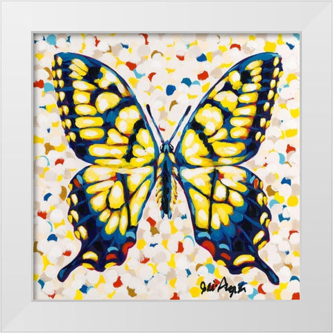 Pop Butterfly I White Modern Wood Framed Art Print by Augustine, Jodi