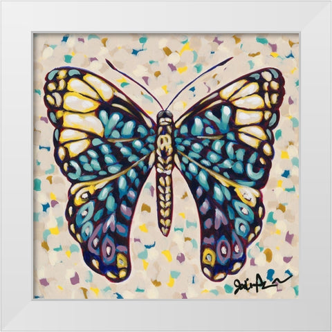 Pop Butterfly II White Modern Wood Framed Art Print by Augustine, Jodi