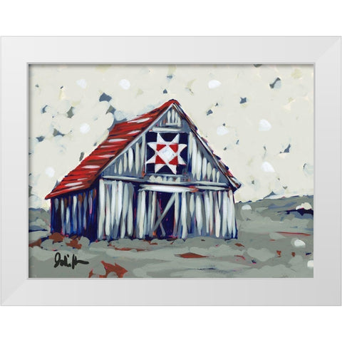 Farm Pop Barn II-Quilt White Modern Wood Framed Art Print by Augustine, Jodi